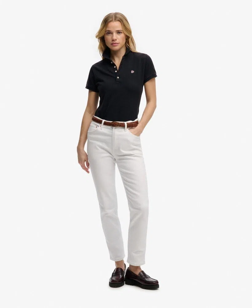 Superdry Heritage Slim Fit Polo T-Shirt, Eclipse Navy, 42 Femmes