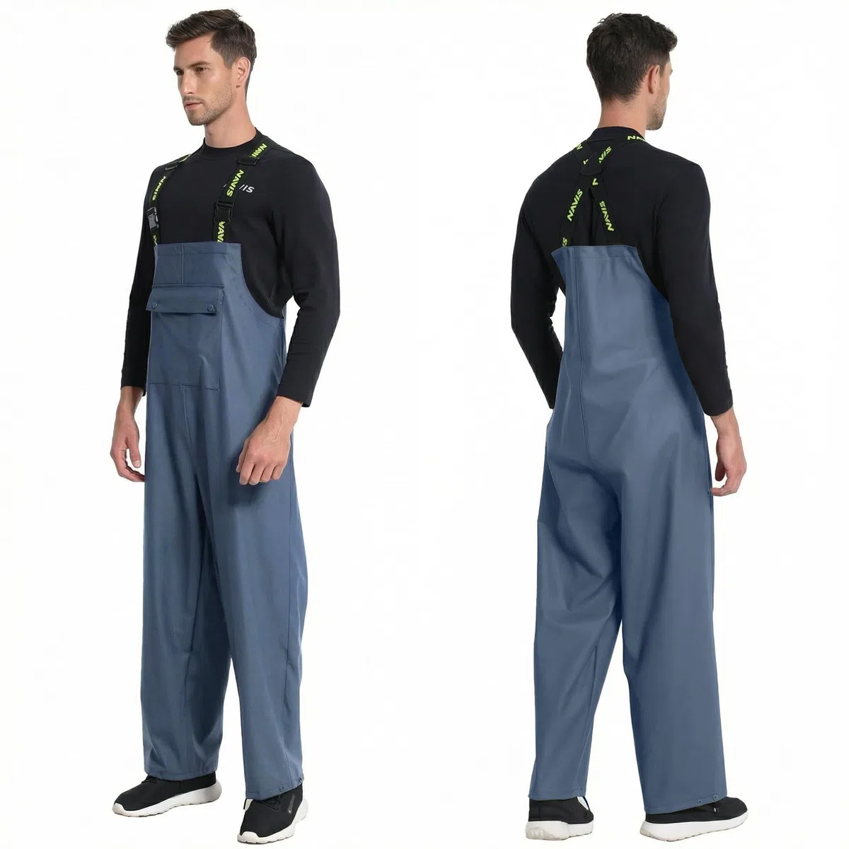 Pantalon Salopette Imperméable Homme 12000mm - Salopette de Pluie Robuste en PU pour pêche, Chantier et Jardinage P03