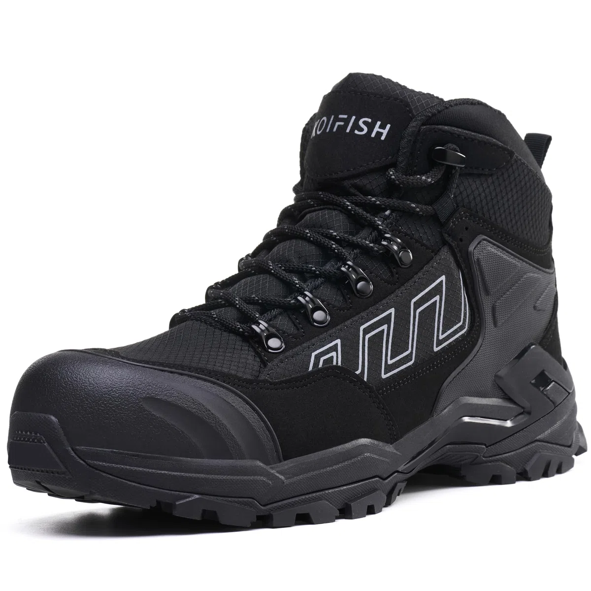 KOIFISH Chaussures de Sécurité Hommes Femme S3 ESD Basket de Securite Montante Imperméable Antidérapant Bottines de Travail Embout Composite