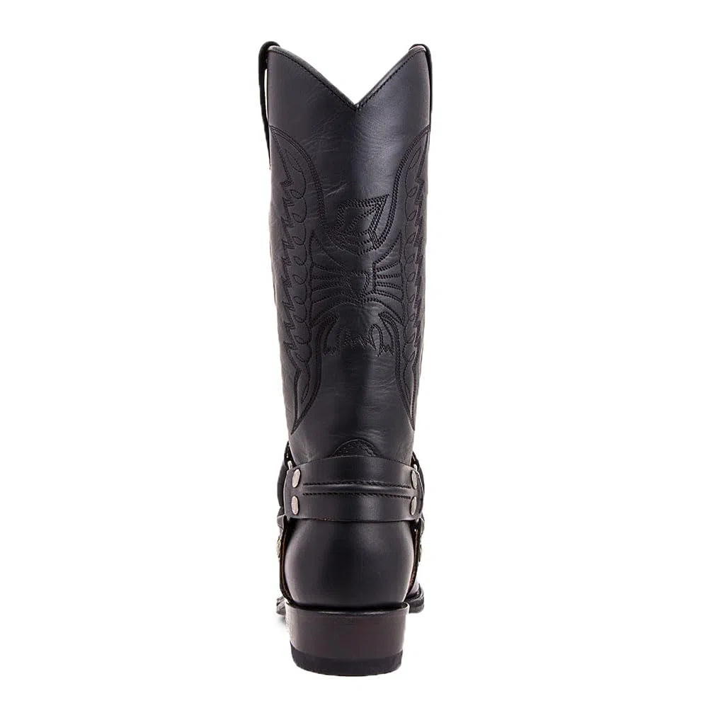 Bottes D'équitation Steampunk Chaussures Rétro à Mi-Mollet En Cuir PU Bottes De Cow-Boy Occidentales à Bout Carré Pour Hommes