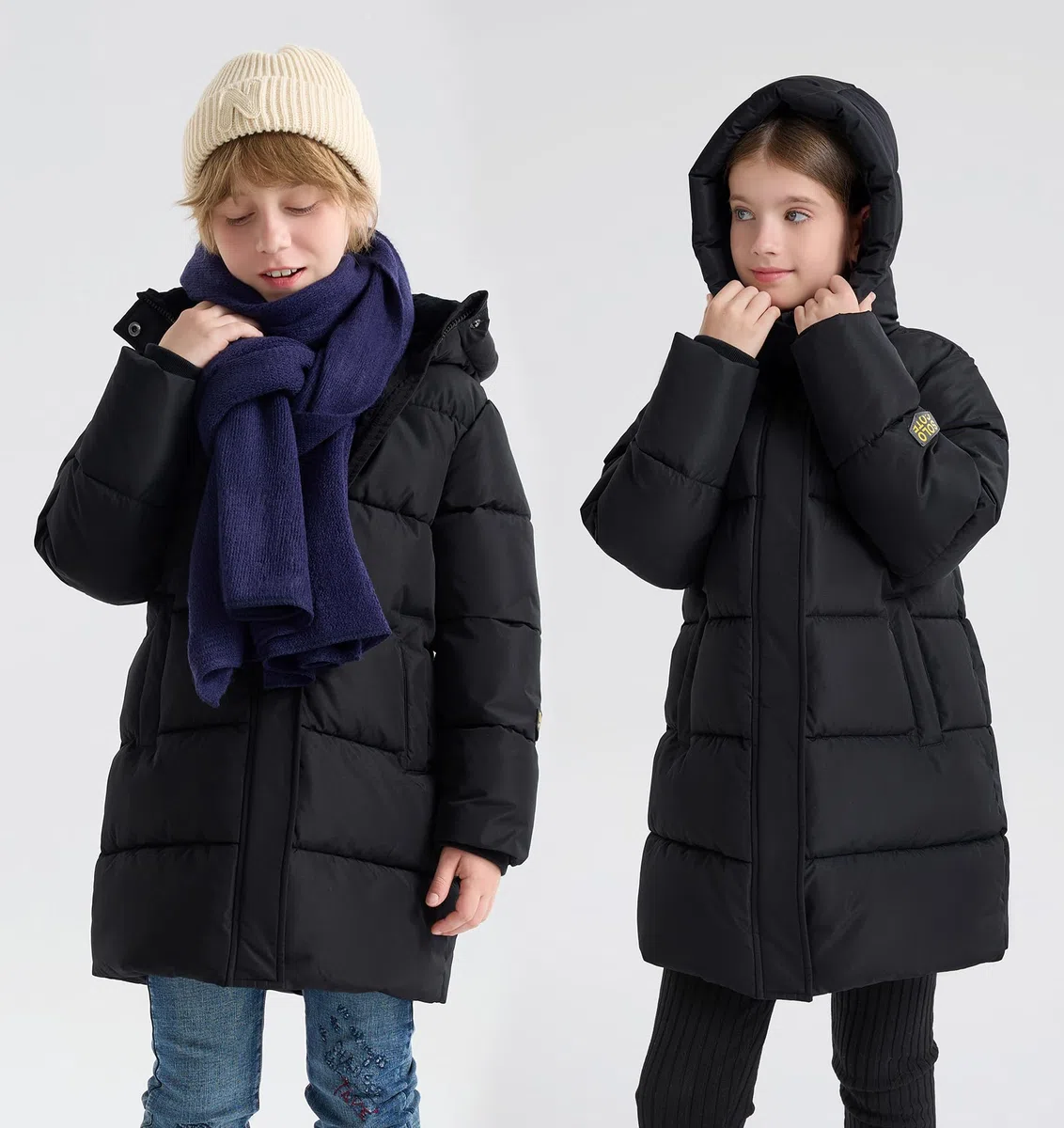 SOLOCOTE Manteaux d'Hiver Épais pour Garçons Longue Doudoune Imperméable avec Veste à Capuche pour Enfants