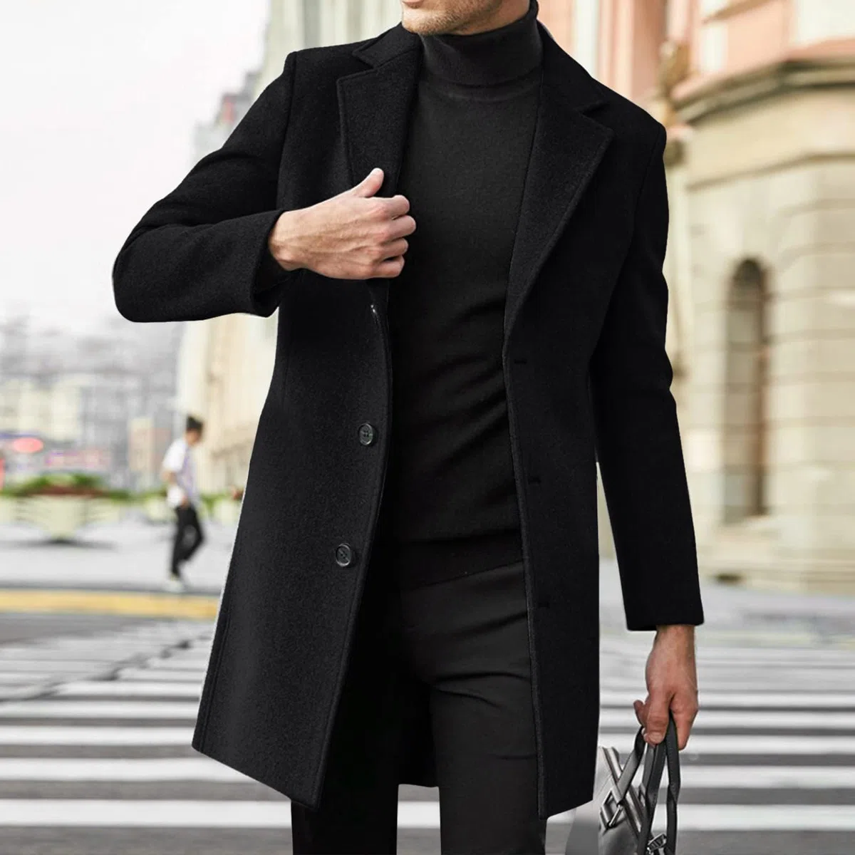 Manteau Chaud Pour Homme, Manteau d'hiver, Veste Pour Homme, Manteau Long, Coupe Ajustée, Manteau de Mi-saison, Gabardine d'hiver, Veste Longue Pour Homme, Confortable à Porter.