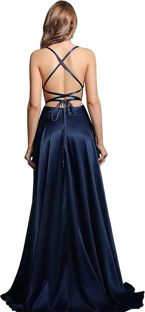 BABYONLINE D.R.E.S.S. Robe de Cocktail Longue Chic avec Fente Dos Nu A-Ligne Femme Longue pour Cérémonie