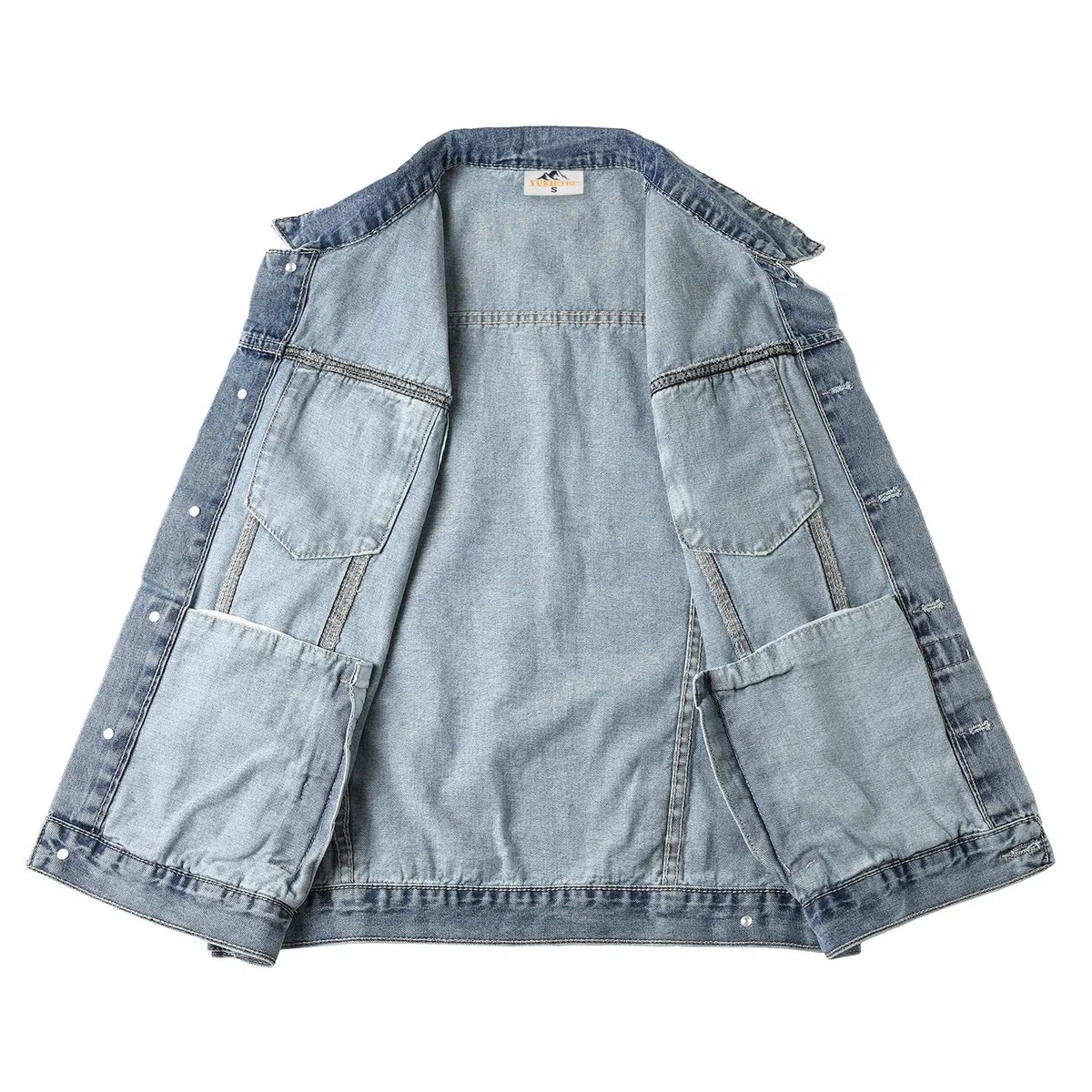 Gilet en Jean pour Hommes Vintage Blouson sans manche en Jean Veste Denim Cowboy Gilet de Moto avec Poches