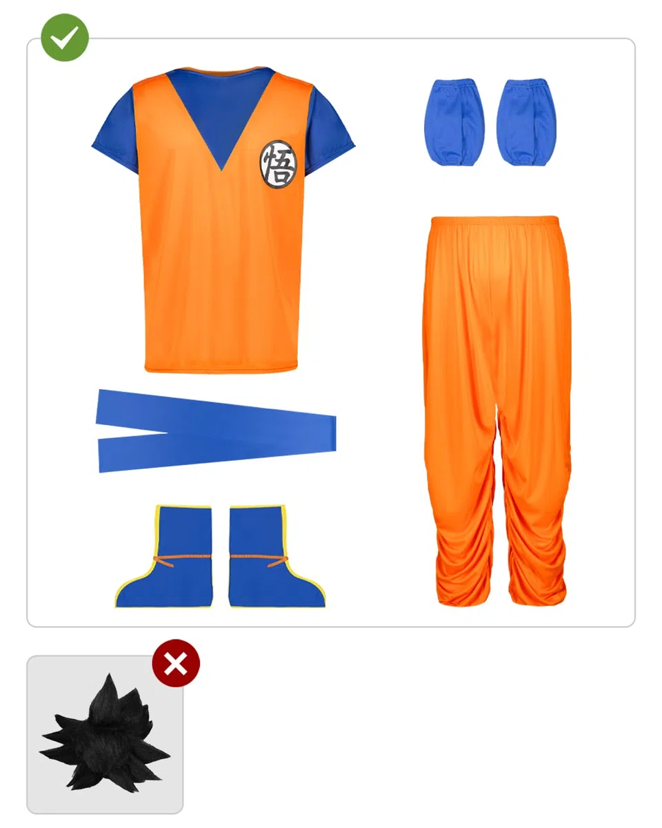 Funidelia Déguisement Officiel de Goku Dragon Ball pour Homme, Tenue de Super Saiyan pour Adulte Dragon Ball, Déguisements pour Carnaval, Halloween & EVJF/EVG