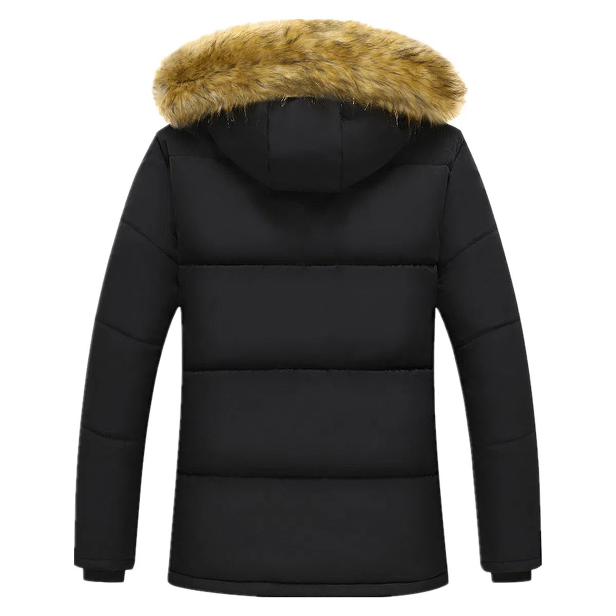 ANUFER Hommes Thermique Hiver Veste Parka Doublure épaisse en Peluche Coton Rembourré Manteau avec Capuche de Fourrure Détachable