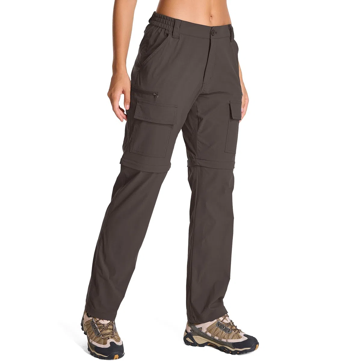 Jessie Kidden Pantalon cargo de randonnée convertible léger à séchage rapide UPF 50+ fermeture éclair pour femme