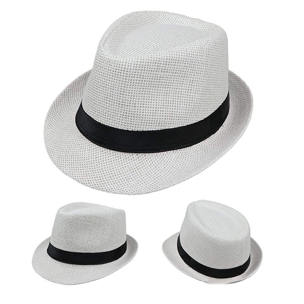 Enfants Enfants été Plage Chapeau de Paille Jazz Panama Trilby Fedora Chapeau Gangster Casquette extérieur Respirant Chapeaux Filles garçons Chapeau de Soleil