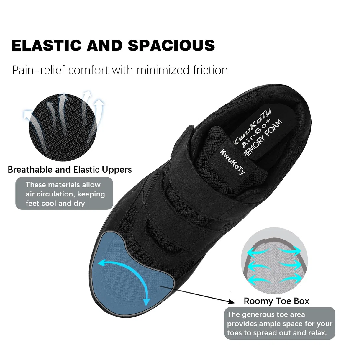Chaussures légères Homme orthopédiques Respirantes EU40.5-47