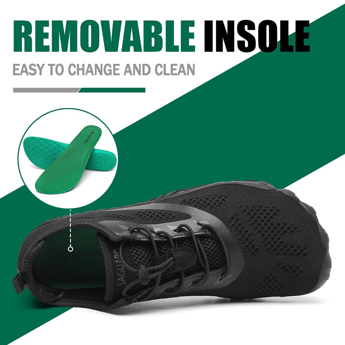 SAGUARO Chaussures Minimaliste Homme Barefoot Shoes Femme Chaussures Pieds Nus Respirant Barefoot Chaussure Trail Antidérapantes Chaussure Randonnée pour Semelle Zero Drop,GR.36-48 EU